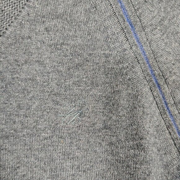 Ted Baker London Sweater Men's 5 Gray Wool Blend Knit Long Sleeve V-Neck Cozy - Picture 3 of 10
